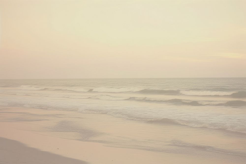  Sunset beach landscape outdoors horizon. AI generated Image by rawpixel.