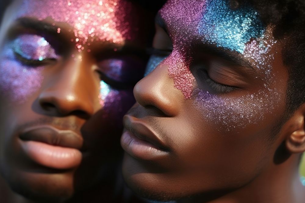 African american men photography portrait glitter.