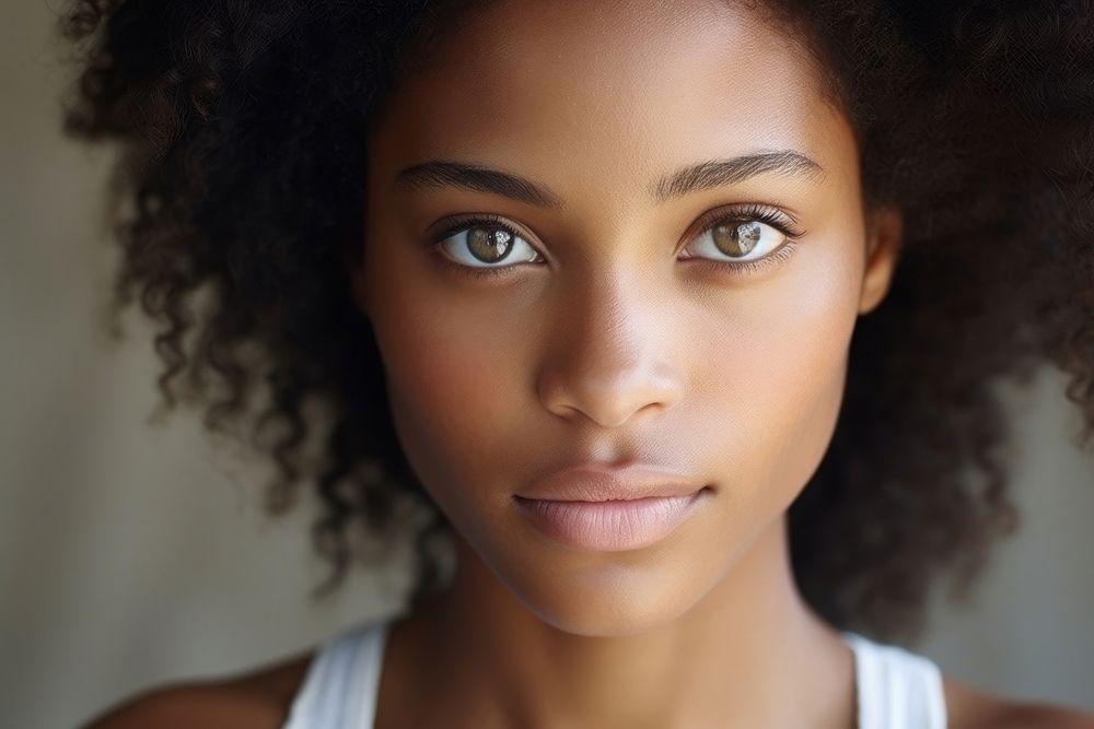 African american woman skin cheek perfection.