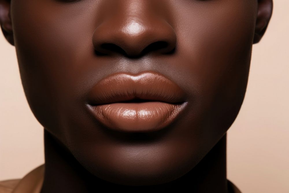 African american man skin lipstick black.