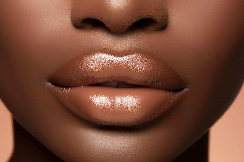 African american man skin lipstick brown.