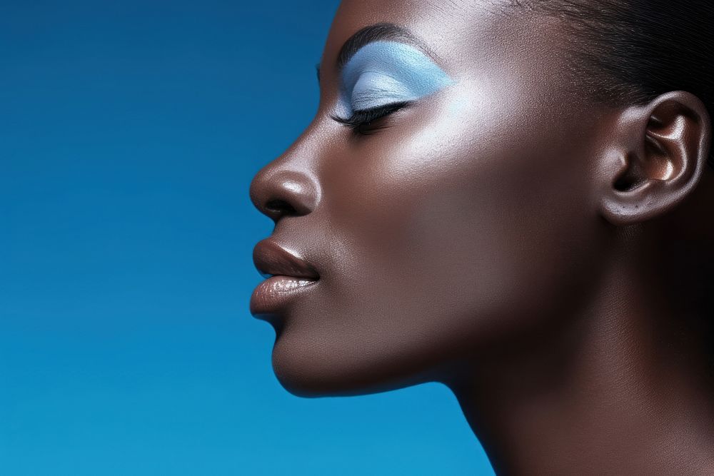 African american woman skin adult blue.