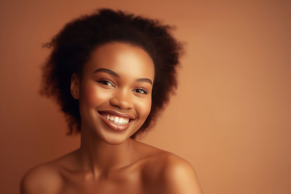 African american girl portrait smiling adult.