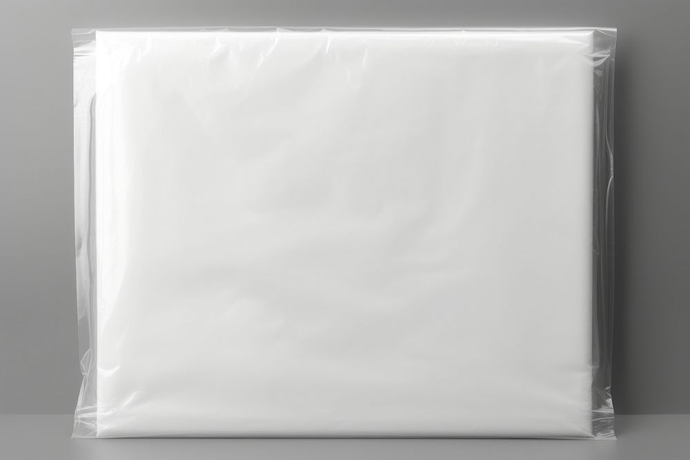 Blank white album cover plastic crumpled wrinkled.