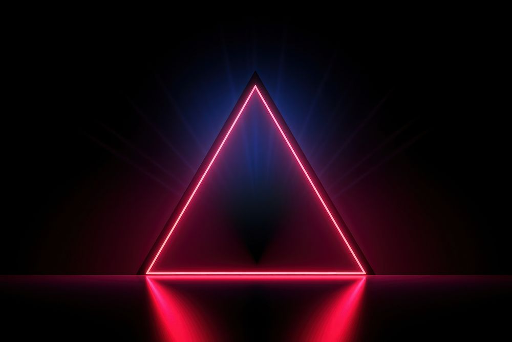Shape triangle neon background light illuminated futuristic. AI generated Image by rawpixel.
