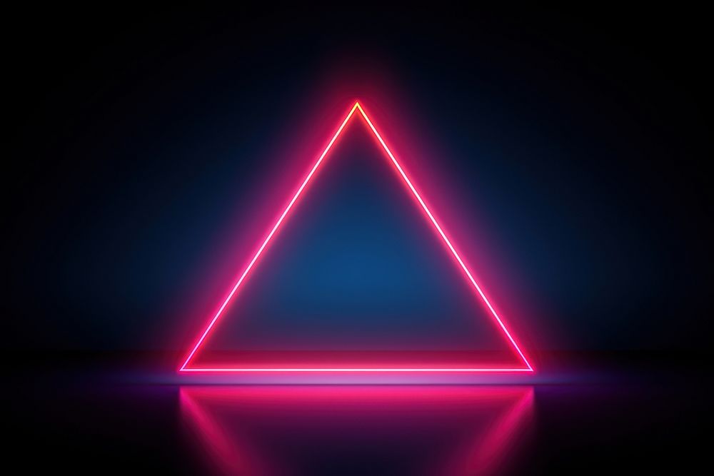 Shape triangle neon background light illuminated futuristic. 