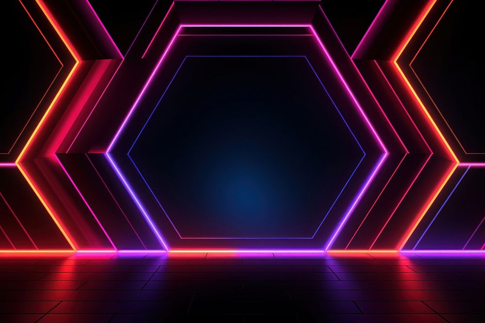 Shape pentagon neon background backgrounds purple light. AI generated Image by rawpixel.