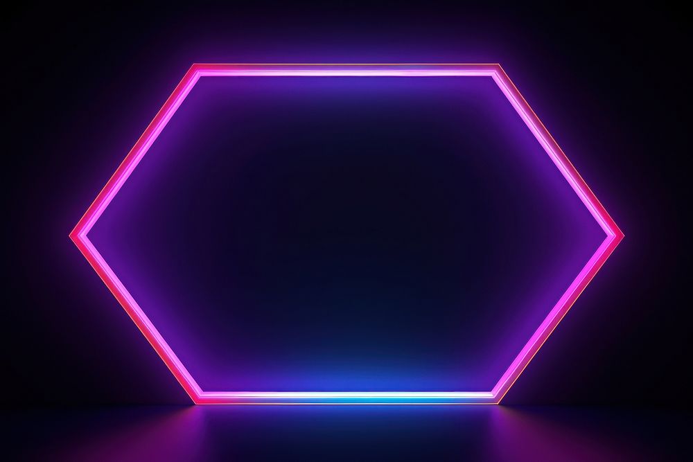 Shape pentagon neon background light illuminated futuristic. AI generated Image by rawpixel.