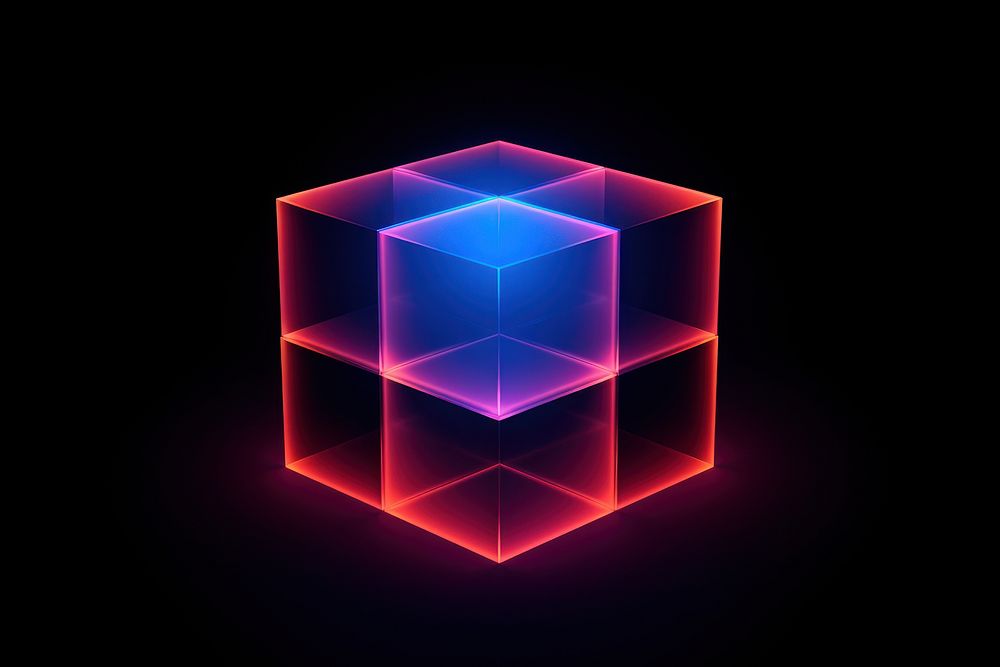 Shape square neon background light toy illuminated. AI generated Image by rawpixel.