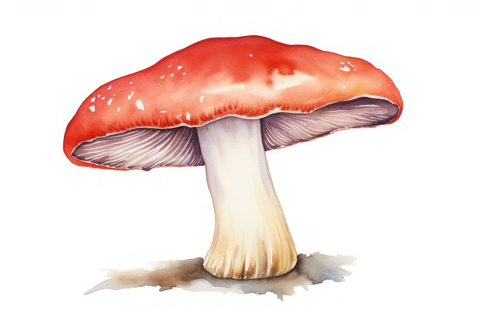 Mushroom fungus agaric white background.