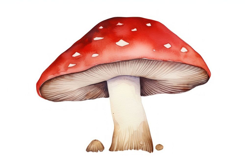 Mushroom fungus agaric white background.