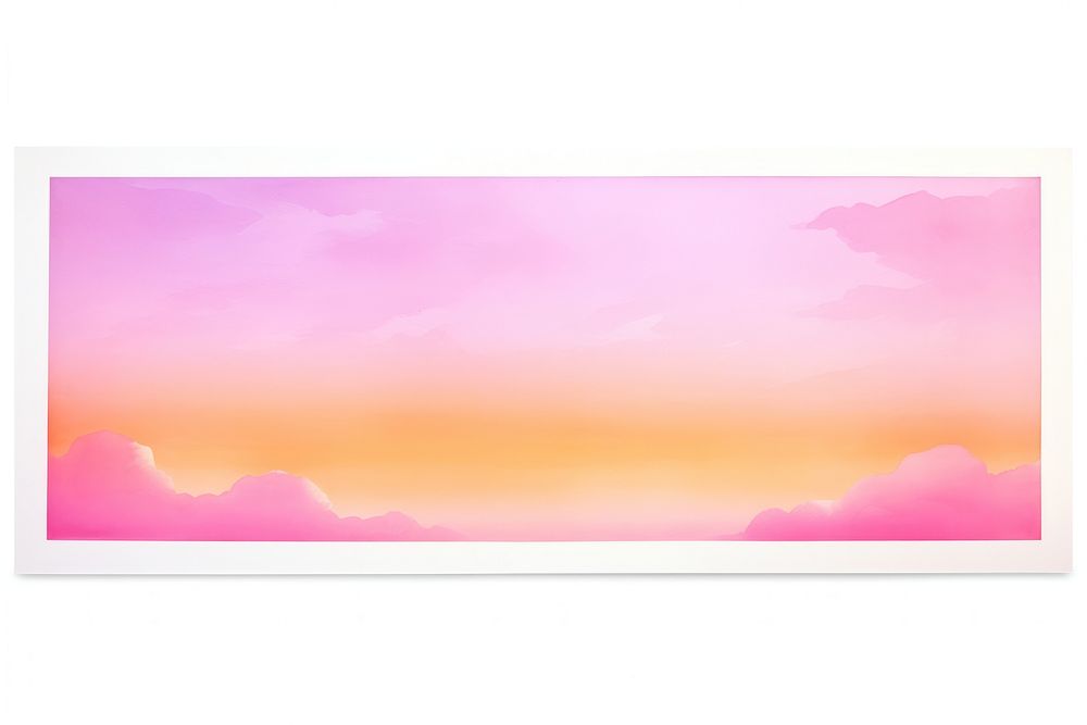 Pink sky painting nature white background.