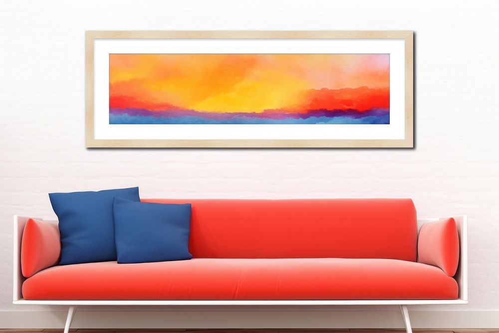 Sunset sky furniture painting cushion.