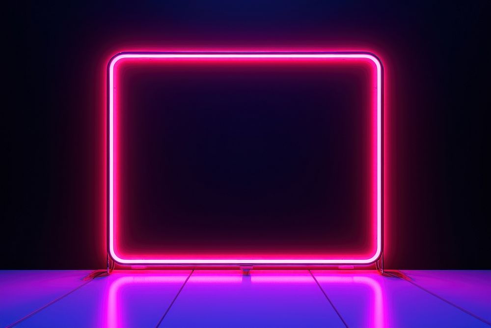 Square frame neon background light sign illuminated. AI generated Image by rawpixel.