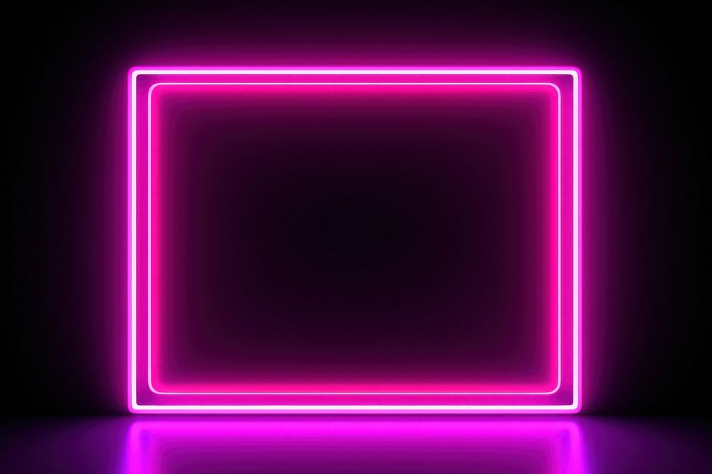 Square frame neon background light illuminated blackboard. AI generated Image by rawpixel.
