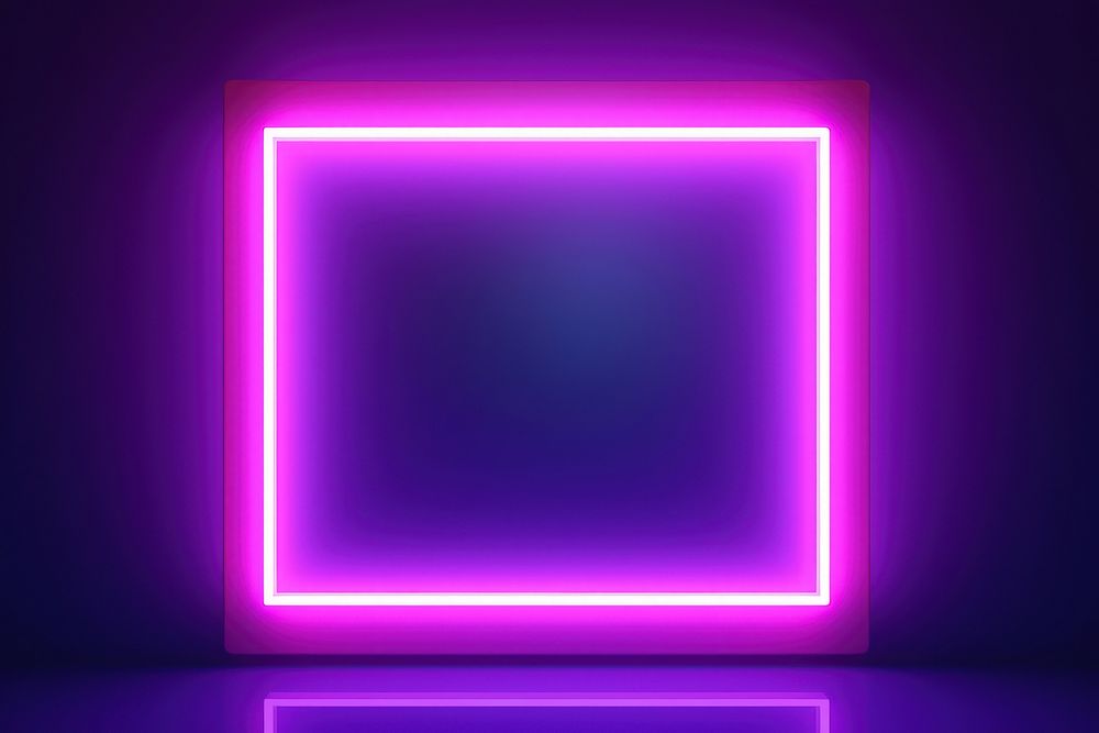 Square frame neon background backgrounds purple light. AI generated Image by rawpixel.