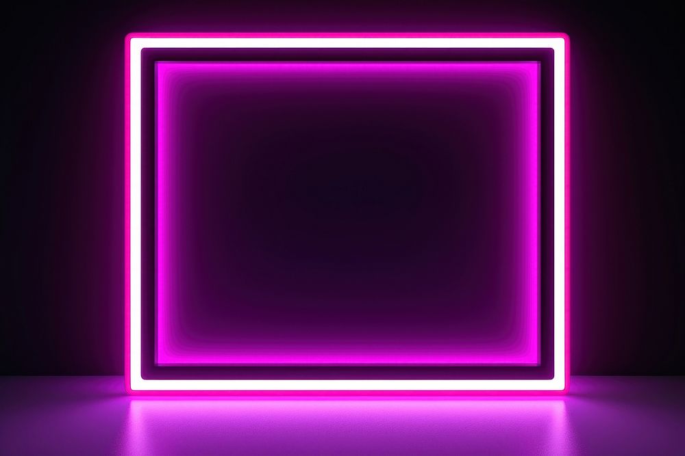 Square frame neon background purple light illuminated. AI generated Image by rawpixel.