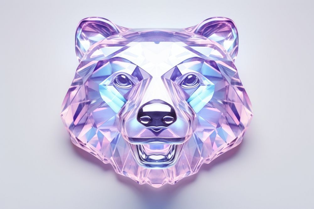 Cute bear head shape gemstone jewelry purple.