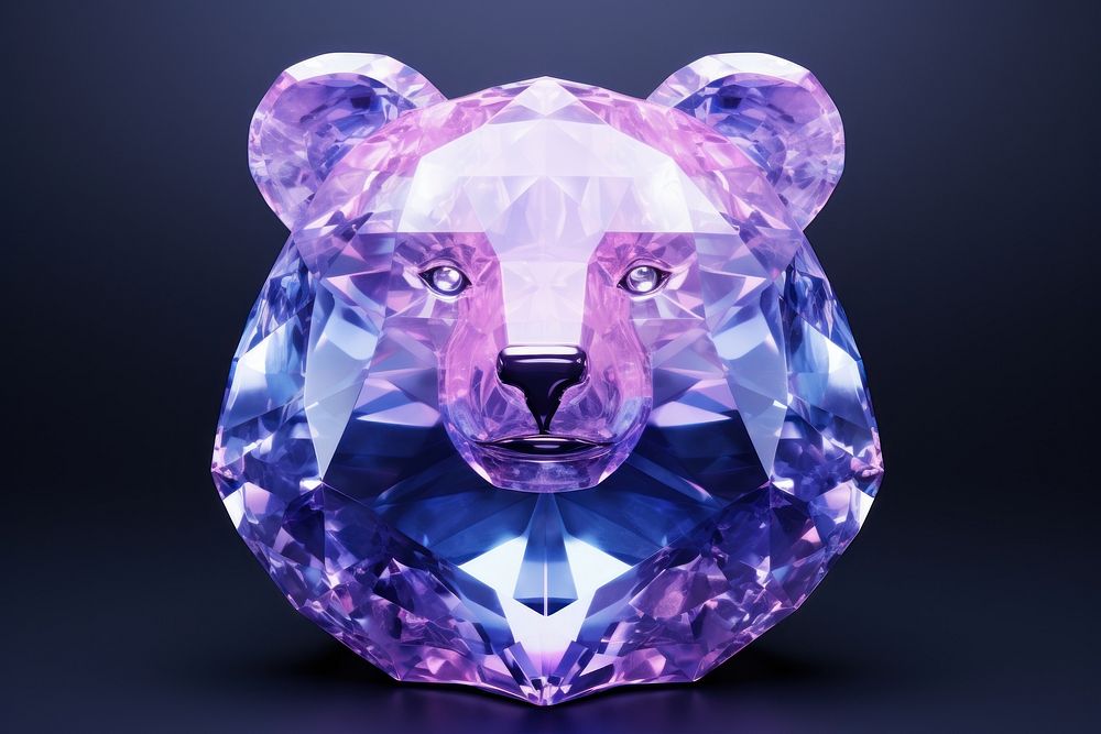 Cute bear head shape gemstone jewelry crystal.