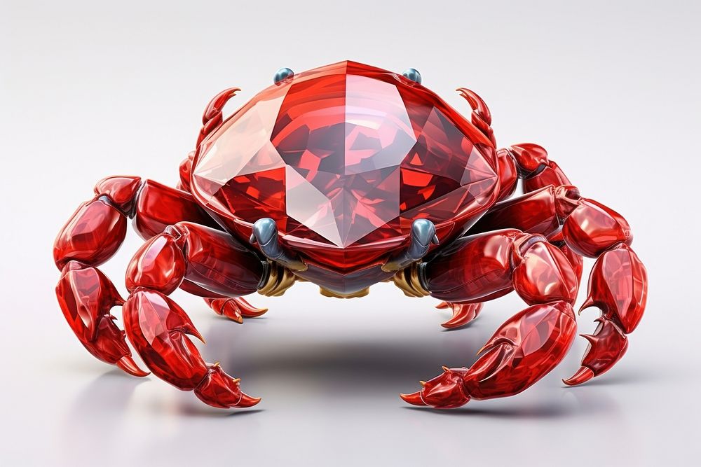 Crab shape gemstone seafood invertebrate.