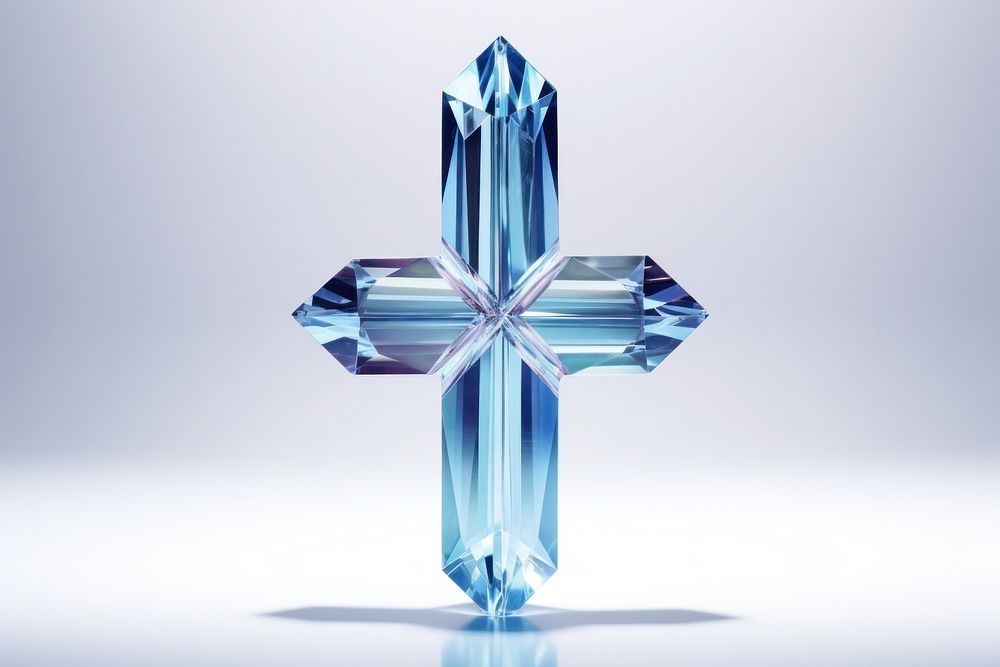 Cross gemstone crystal symbol.