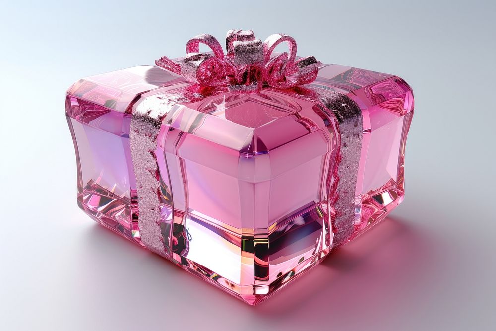 Gift box shape gemstone celebration decoration.