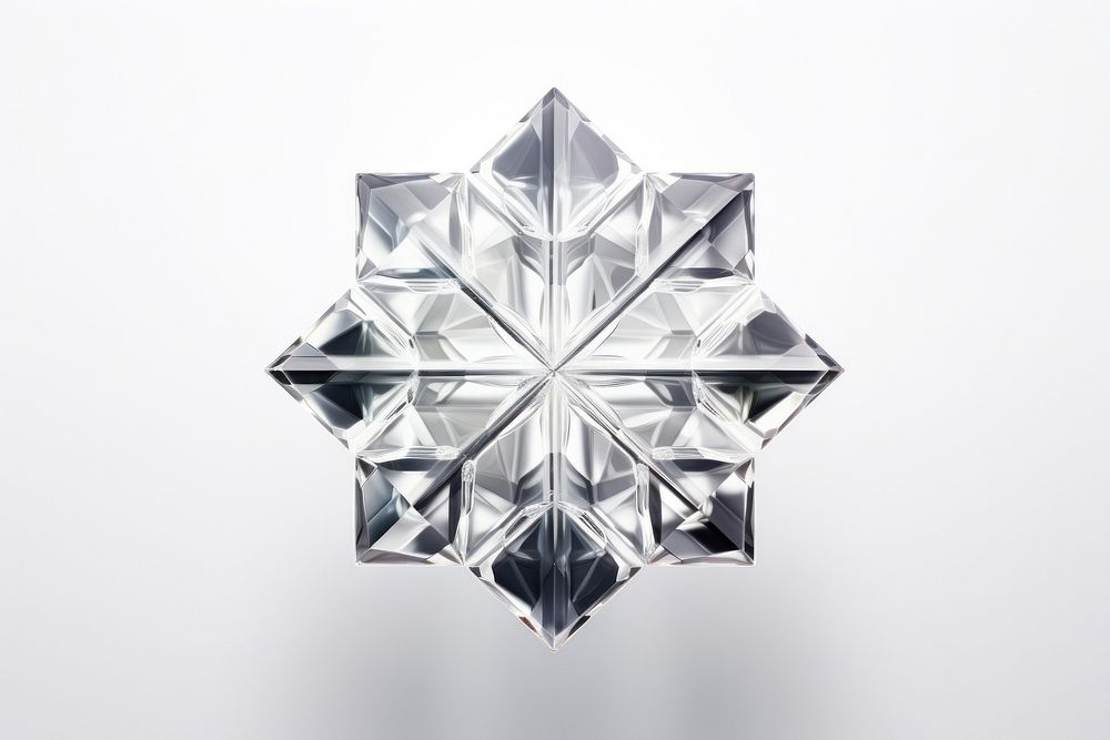 Snowflake shape gemstone crystal white.