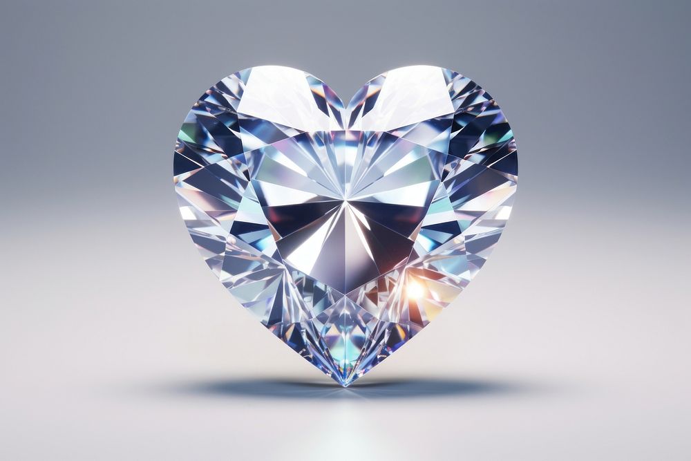 White heart gemstone crystal diamond.