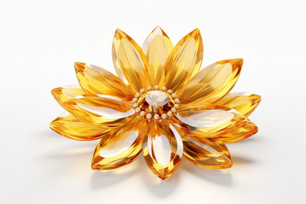 Yellow daisy gemstone jewelry flower.