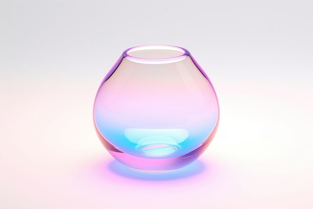 Holographic glass color sphere vase biotechnology.