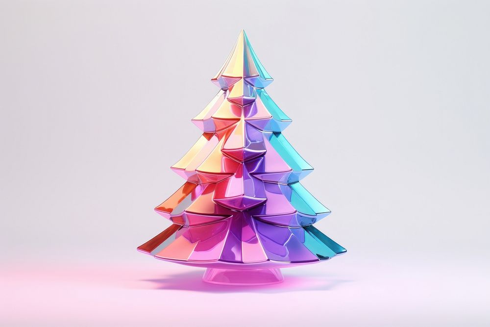 Christmas tree origami white background celebration.