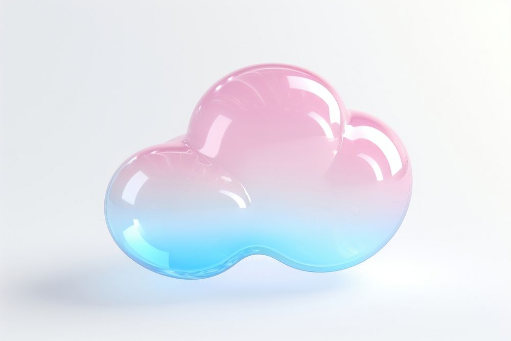 Cloud-shaped speech bubble transparent clothing mid-air.