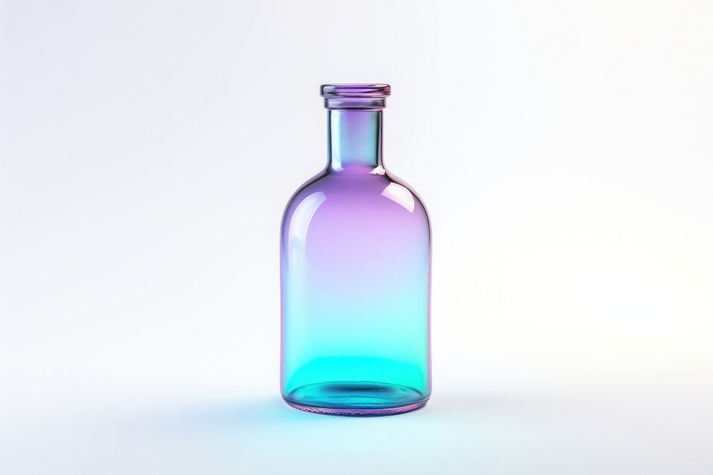 Bottle glass perfume white background.