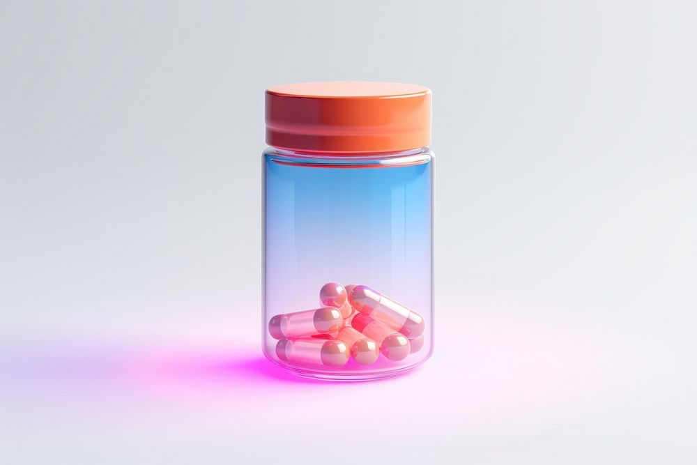 Drug glass pill jar.
