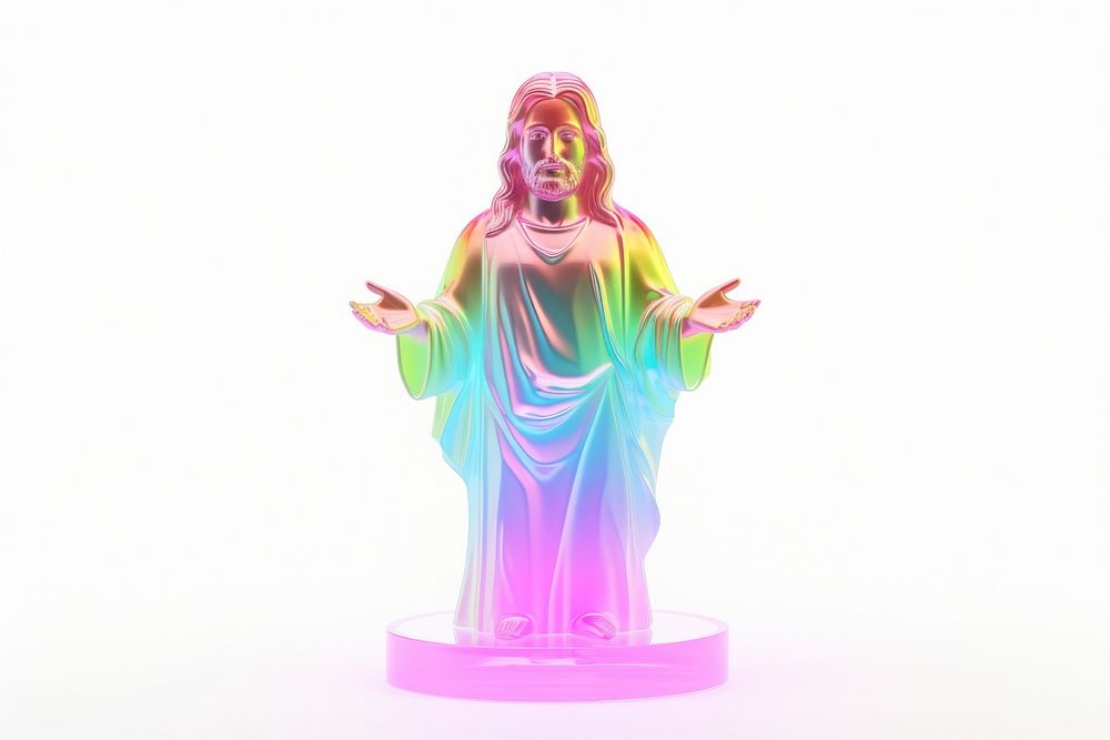 Jesus figurine white background representation.
