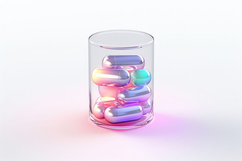 Medicine capsule bottle glass.