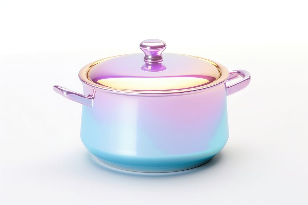 Pot white background lighting cookware.