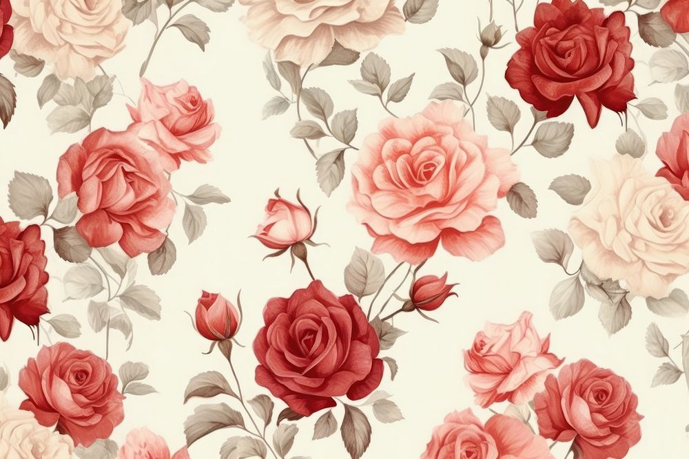 Vintage roses pattern backgrounds flower.