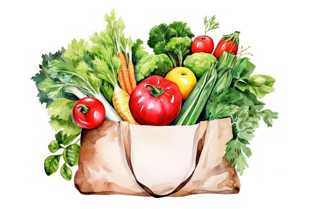 Fruits and vegetables bag plant food.