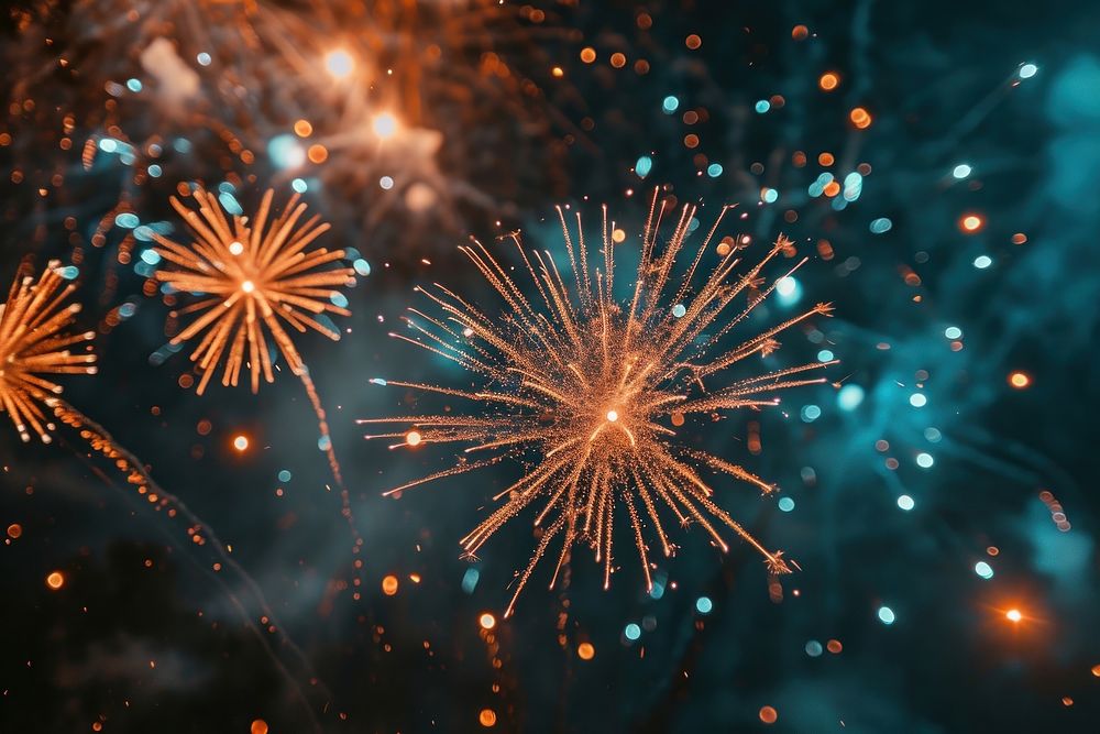 Fireworks illuminated backgrounds celebration. AI generated Image by rawpixel.