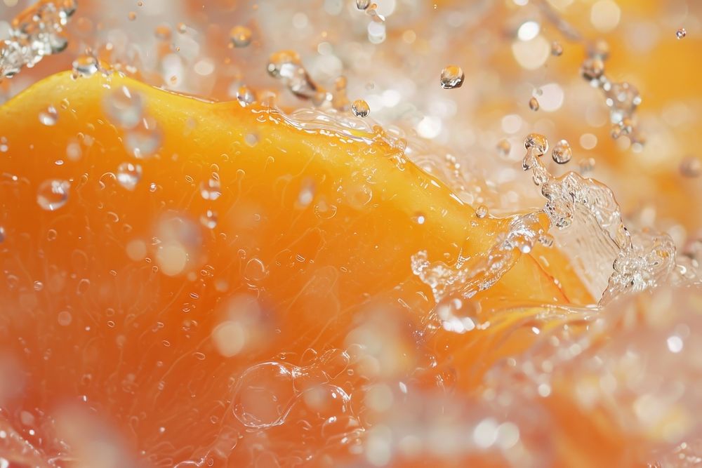Sparking water with peach macro photography backgrounds clementine.
