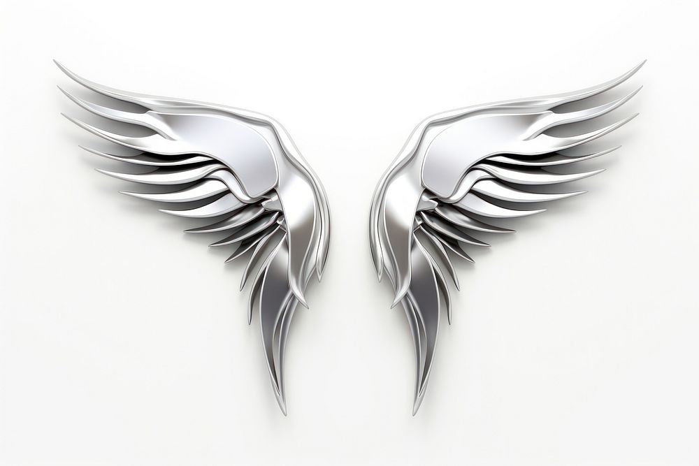 Wings Chrome material silver white logo.