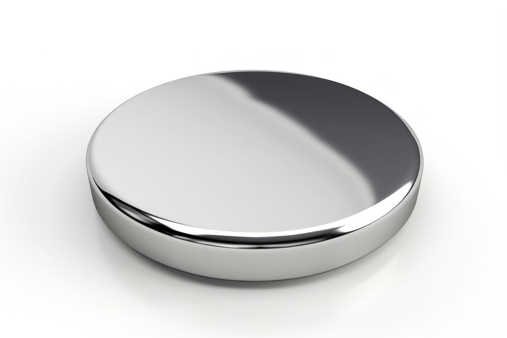 Coin Chrome material silver platinum shape.