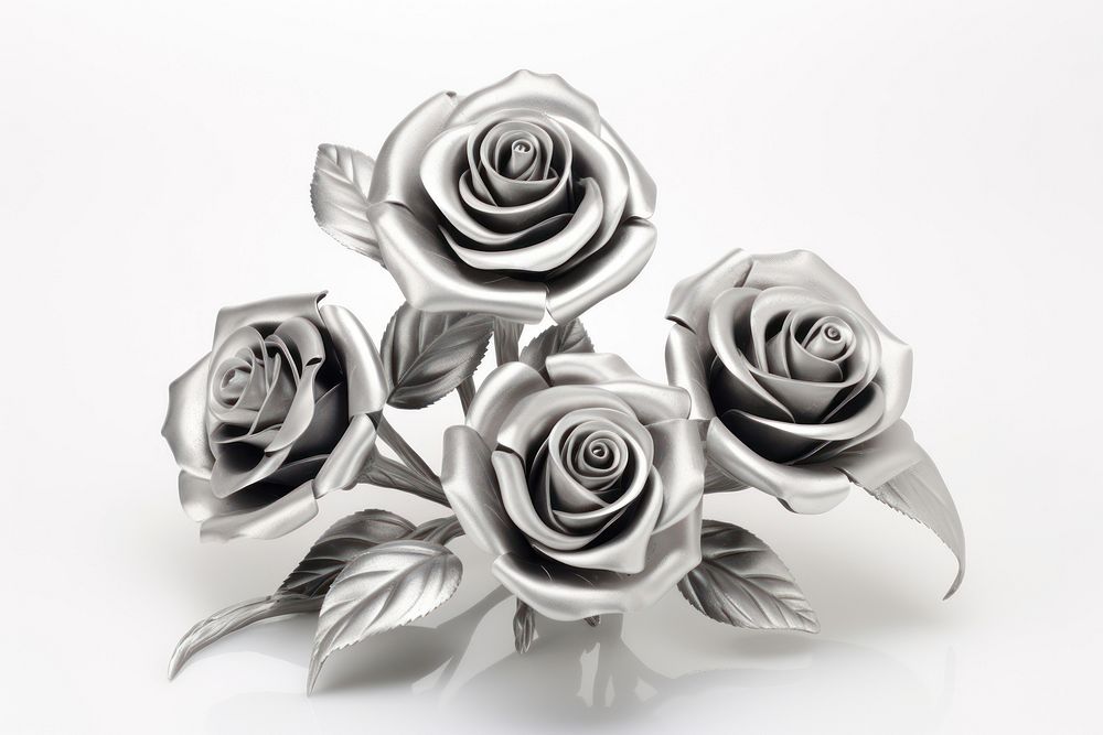 Roses Chrome material jewelry flower silver.