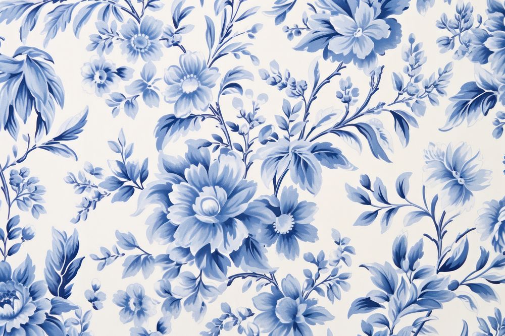 Aesthetic Vera Bradley Blue Toile Foliage pattern blue art.