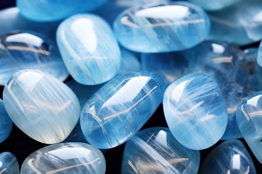 Aesthetic natural stone is blue aquamarine gemstone jewelry crystal.