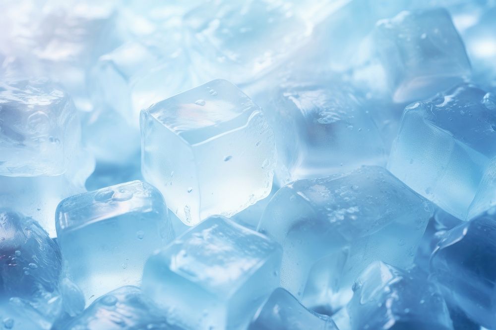 Ice cubes texture crystal backgrounds turquoise.
