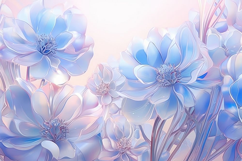 Blue Floral Frost pattern flower nature.