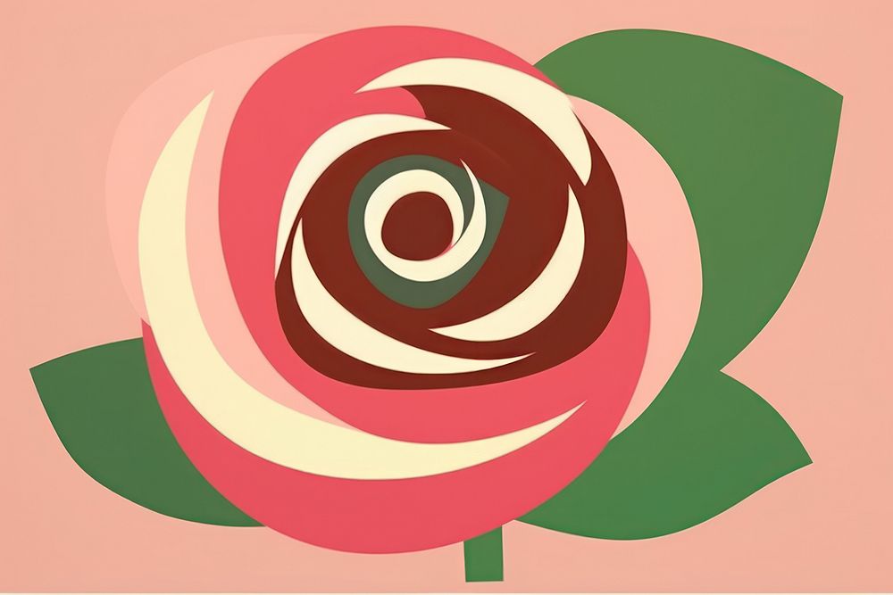 Abstract rose flower plant art.