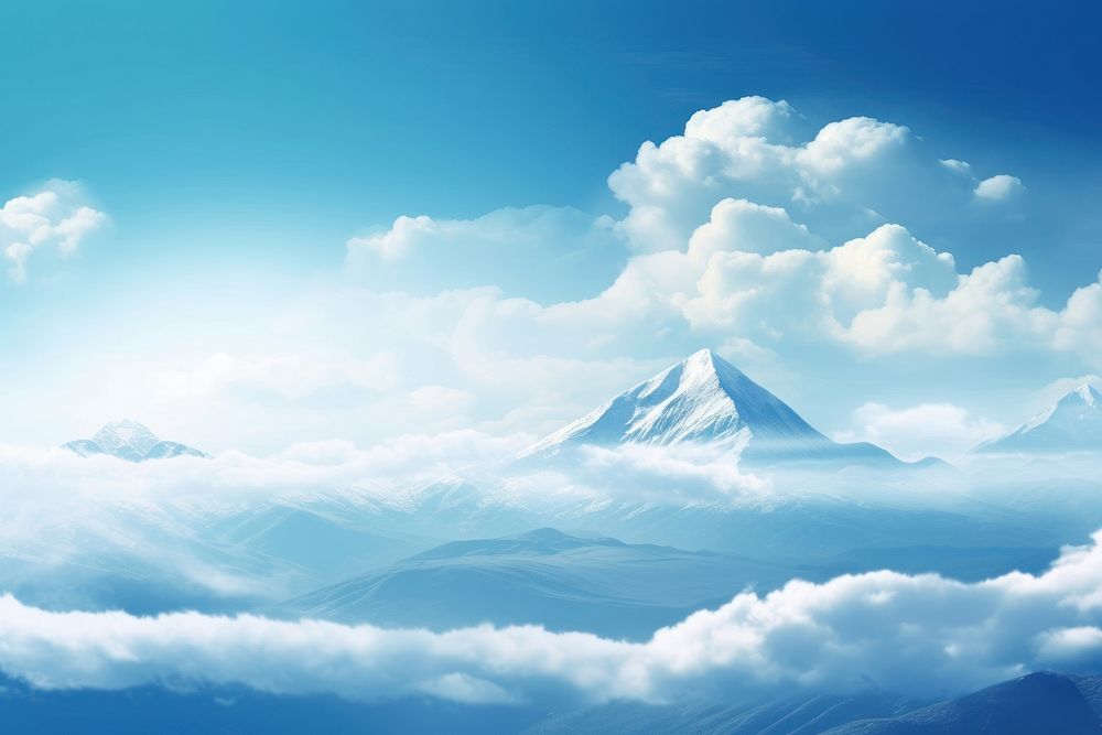 Blue sky and mountain landscape outdoors nature.